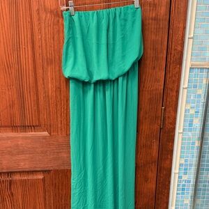 Express Strapless Green Dress